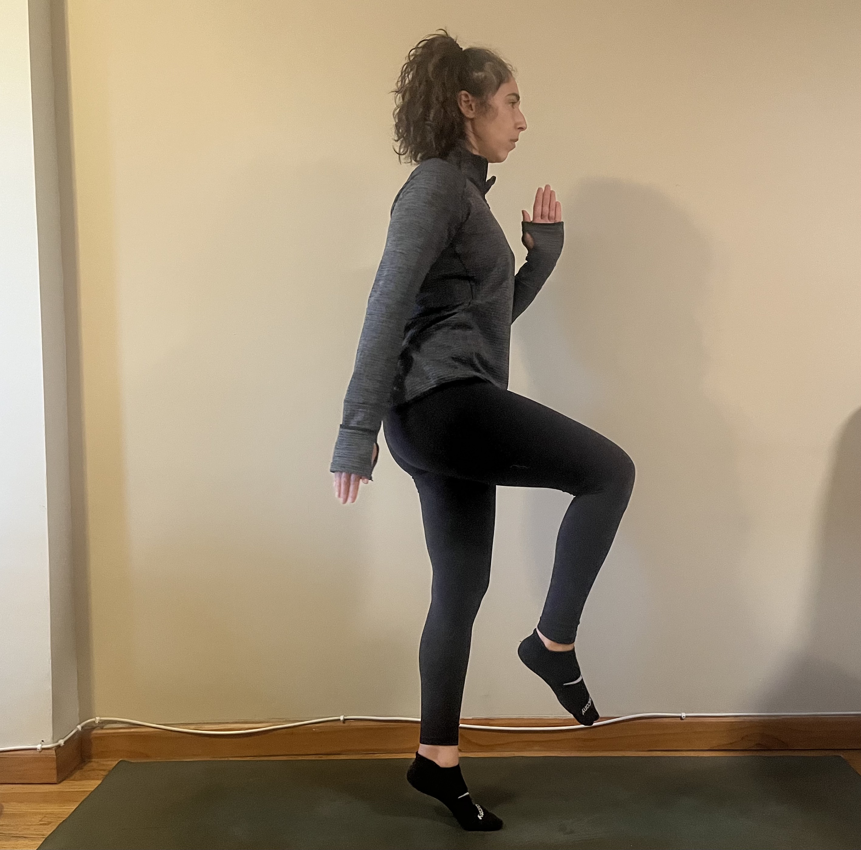 Woman demonstrates exercise