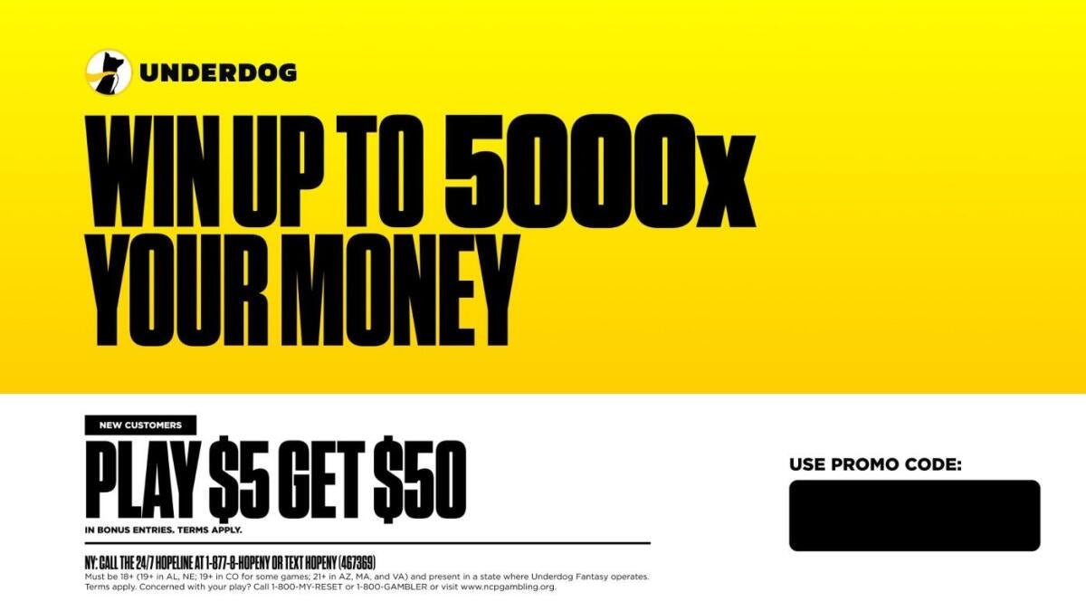 Underdog promo code CBSSPORTS2: Play $5, get $50 offer for MLB, NBA, NHL and more