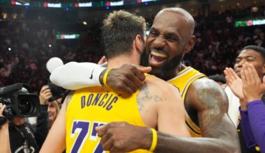 Luka Doncic scores 60, LeBron ties NBA games record in Lakers win