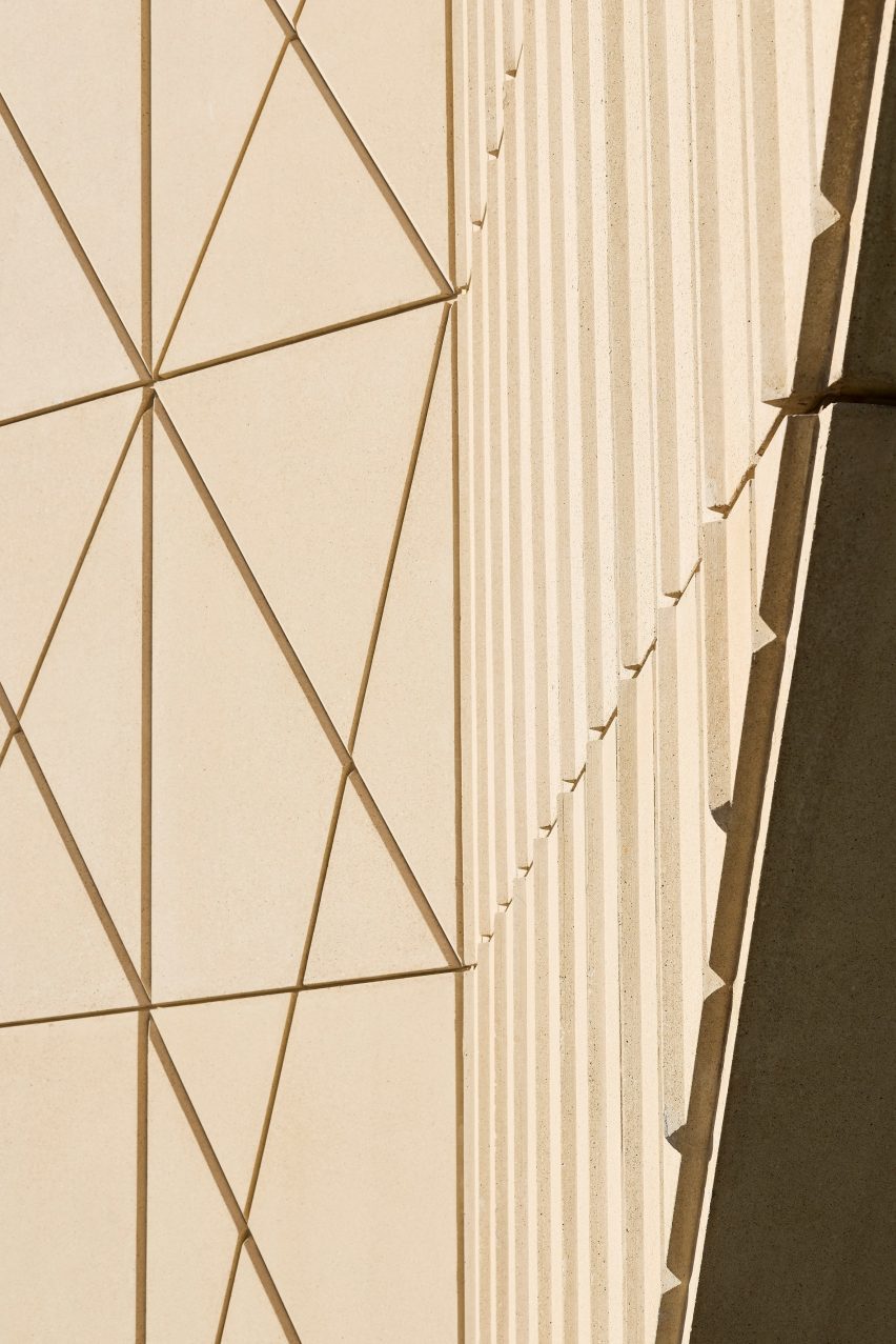 Detail of precast concrete facade panel