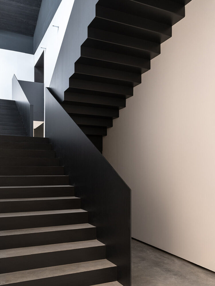 stairs leading to the mezzanine