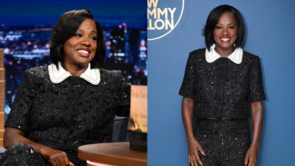 Viola Davis wears Sandro on "The Tonight Show Starring Jimmy Fallon" on March 10 in New York City.