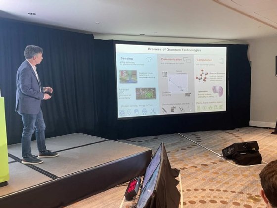 MIT professor Dr. William Oliver presenting at NVIDIA GTC.