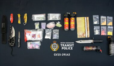 Transit Police seize weapons, drugs in 3-month crackdown at Surrey Central Station