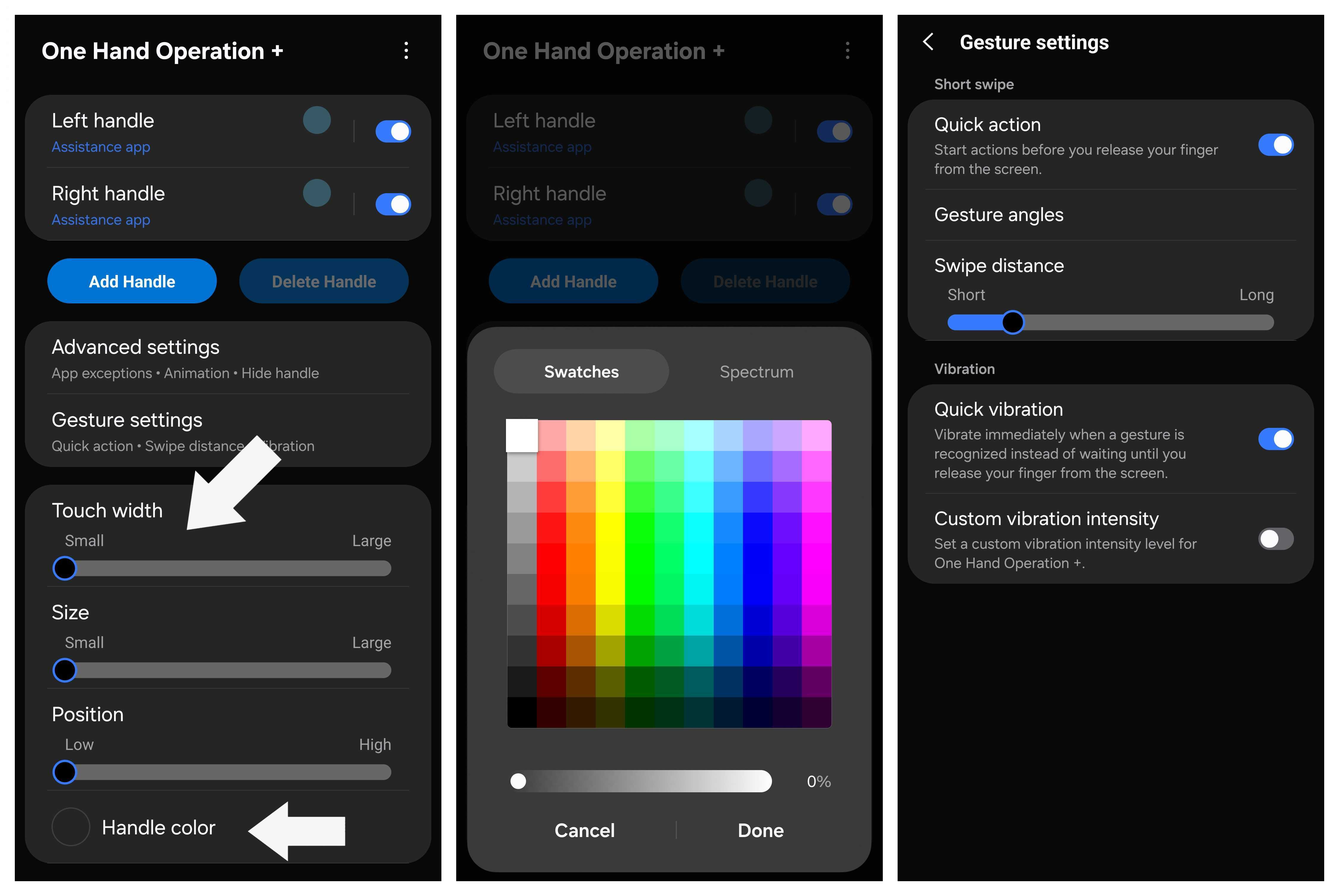 Creating an Assistant swipe gesture using One Hand Operation Plus in the Samsung Good Lock app