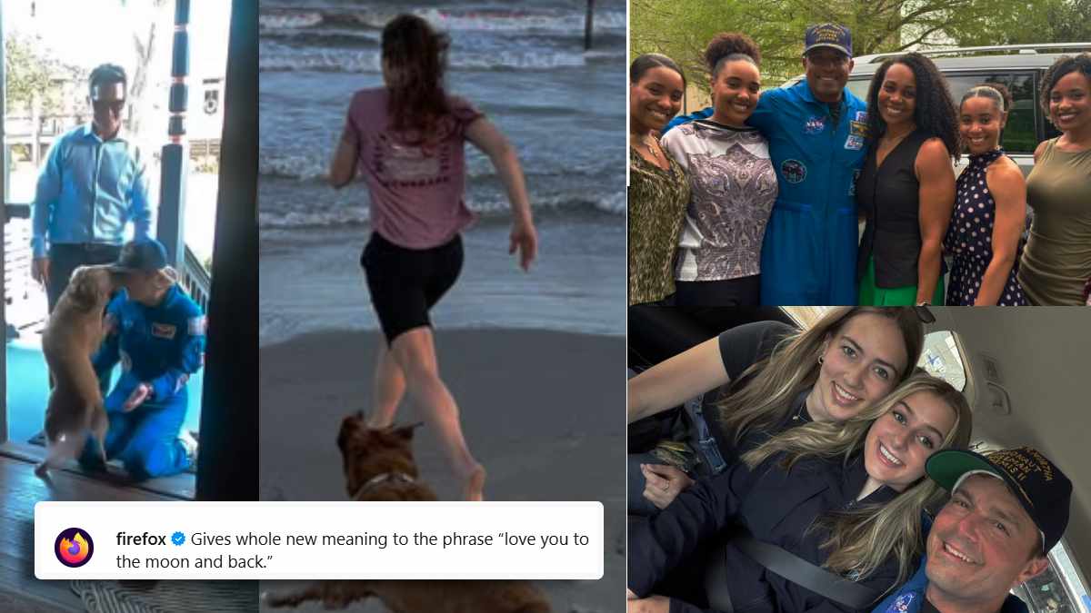 Christina Koch Reunites With Doggo; Reid Wiseman, Victor Glover & Jeremy Hansen Fam Jam After Mission Moon [WATCH]