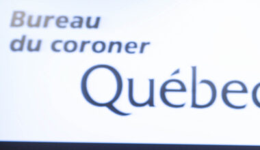 Quebec coroner signage.