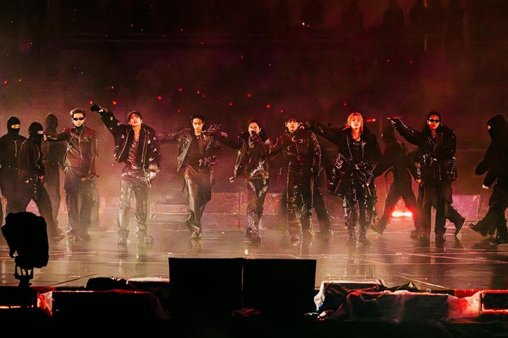 BTS performs during the “BTS WORLD TOUR ‘ARIRANG’'  concert at Goyang Stadium in Gyeonggi Province, Saturday. Courtesy of BigHit Music 