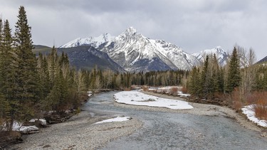 Mt. Lorette above the Kananaskis River by Kananaskis Village, Ab., on Tuesday, April 7, 2026.
