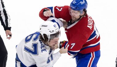 Canadiens winger Josh Anderson punches Tampa Bay Lightning