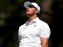 Bryson DeChambeau reacts to his shot from the fairway on the second hole during the second round of the Masters last week. 
