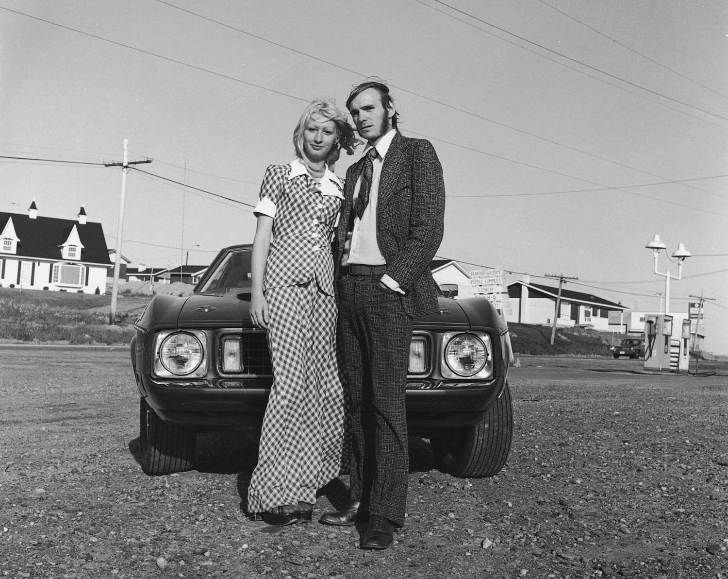 Gabor Szilasi photo of man and woman with car, 1973.