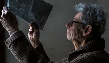 Gabor Szilasi looks over an 8x20 negative of a Montreal street scene at home in Westmount on Friday, Dec. 22, 2017.