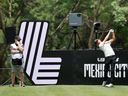 Björn Hellgren tees off during a practice round ahead of the LIV Golf event in Mexico City at Club de Golf Chapultepec.