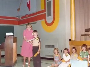 A young Jeremy Hansen at McGillivray Central school, North Middlesex