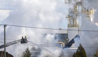 Smoke from scrapyard fire