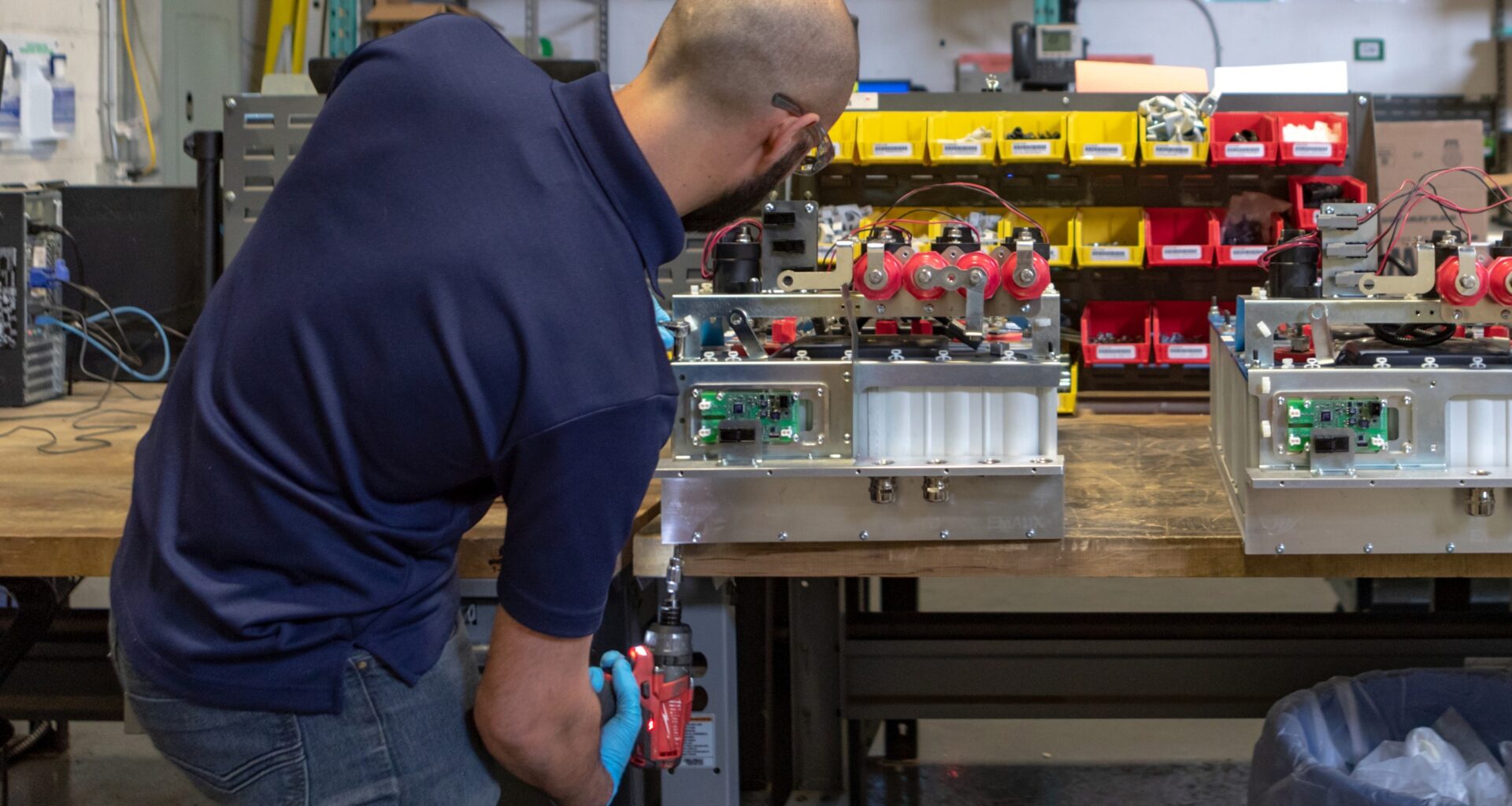 A worker in a small manufacturing shop.