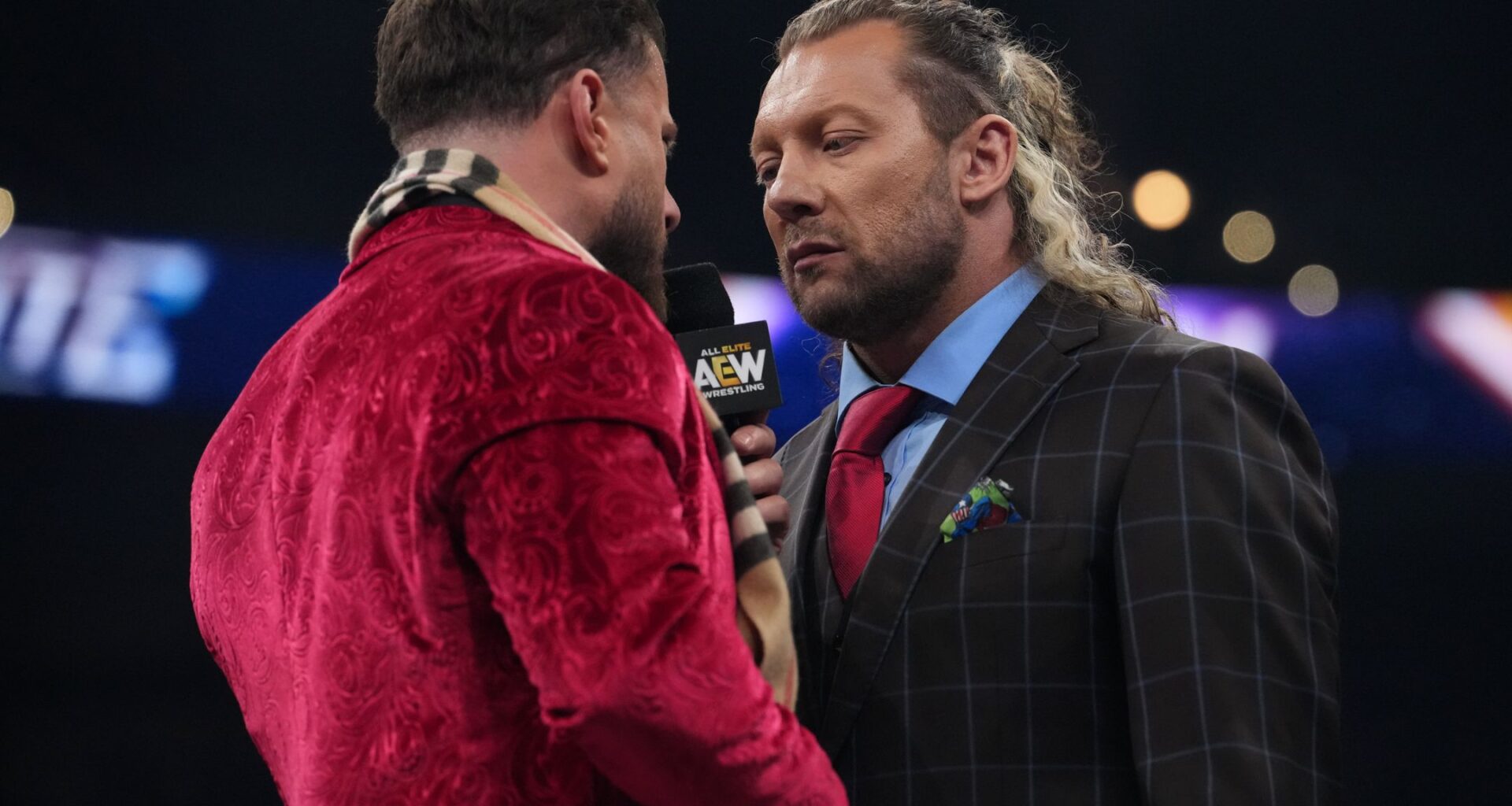 Kenny Omega and MJF stare each other down on AEW Dynamite.