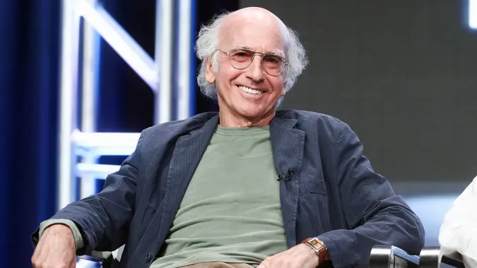 BEVERLY HILLS, CA - JULY 26:  Creator/executive producer Larry David of 'Curb Your Enthusiam' speaks onstage during the HBO portion of the 2017 Summer Television Critics Association Press Tour at The Beverly Hilton Hotel on July 26, 2017 in Beverly Hills, California.