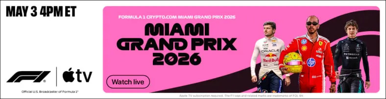 2026 Miami Grand Prix Formula 1 Apple TV