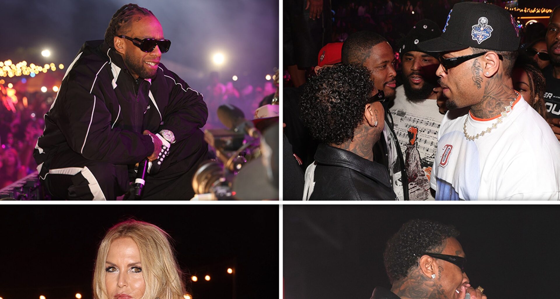 Chris Brown, Tyga, Rachel Zoe Spotted at Neon Carnival Coachella Party