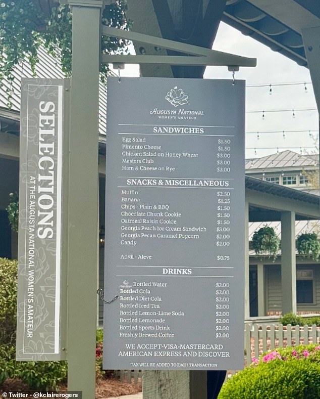 The concessions menu at the Augusta National Women's Amateur could give a glimpse into the prices and the offerings for the 2026 Masters - set to be held next week