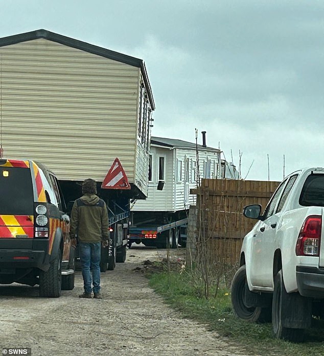 The operation began on Thursday, April 2, but residents saw strangers measuring up the road the day before they moved vehicles in