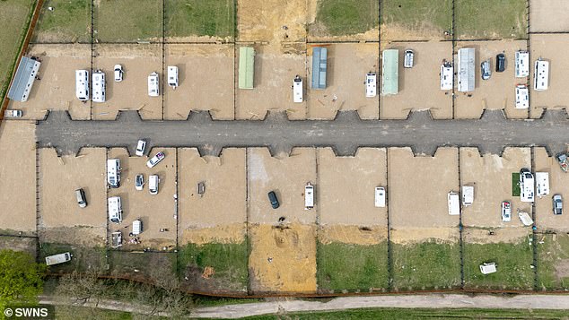 Construction took place day and night to transform the rural field into an entire community