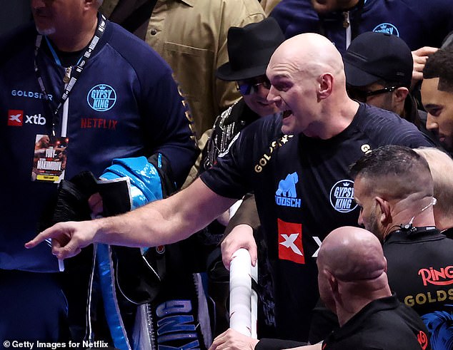 Tyson Fury roared a call-out to fight Anthony Joshua from the ring after his comeback fight