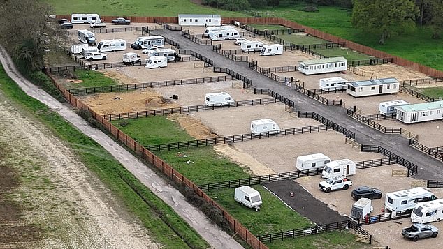 'All hell' descended on the sleepy home county village of Alford on April 2, when the group transformed a rural field into a 17-plot 'gated community'