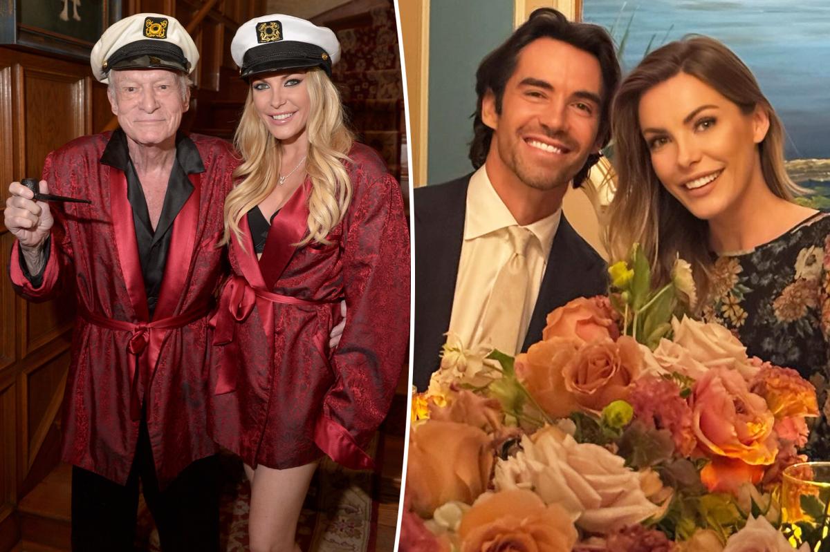 Hugh Hefner’s widow, Crystal Harris, marries James Ward in romantic island ceremony