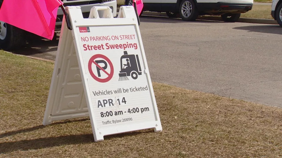 No parking signs will be in place at least 12 hours before street cleaning crews arrive, according to the City of Calgary.