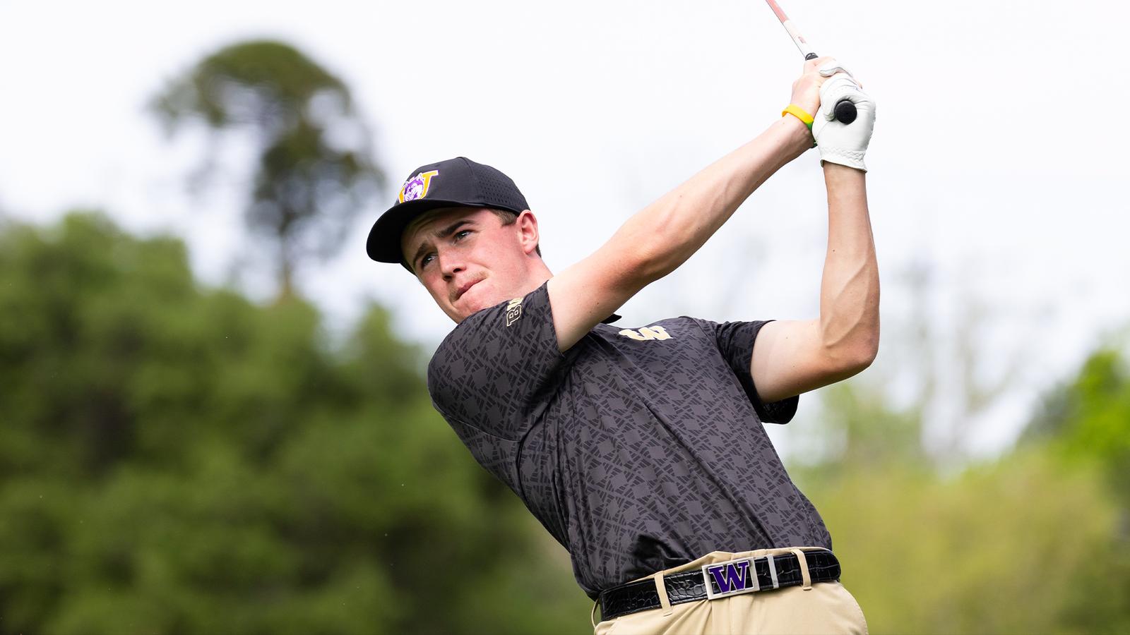 Emil Herstad follows through with his driver at The Goodwin