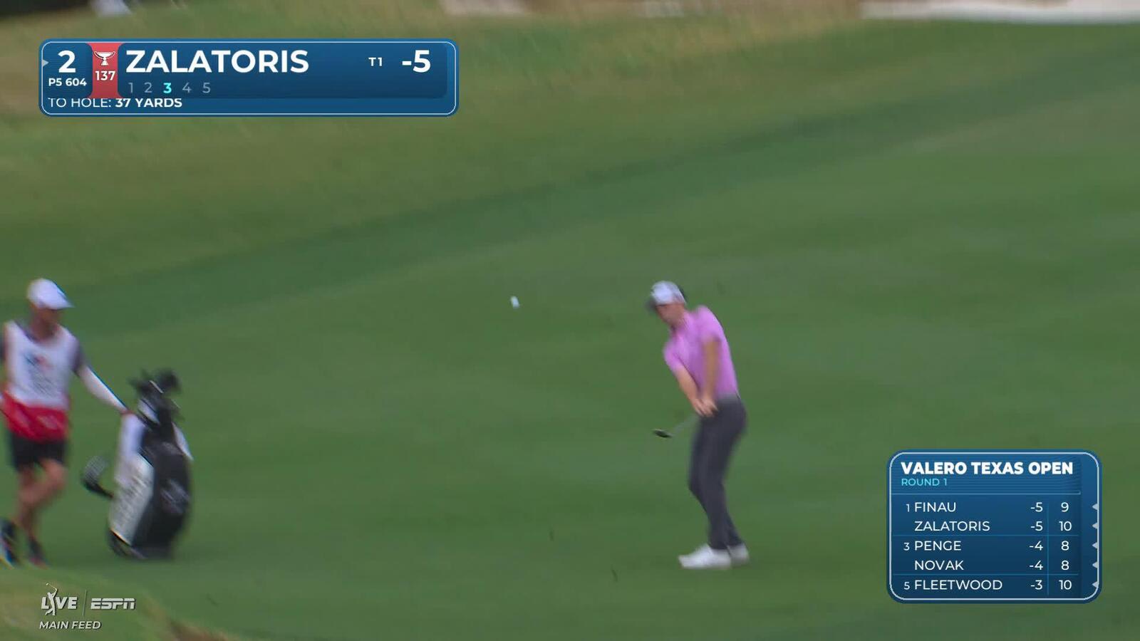 Will Zalatoris gets up-and-down from 37 yards for birdie on No. 2 at Valero