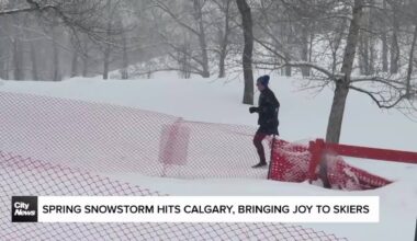 Spring Snowstorm hits Calgary, bringing joy to skiers