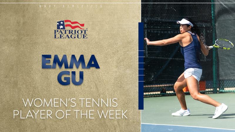 Emma Gu Recognized as Patriot League Women’s Tennis Player of the Week