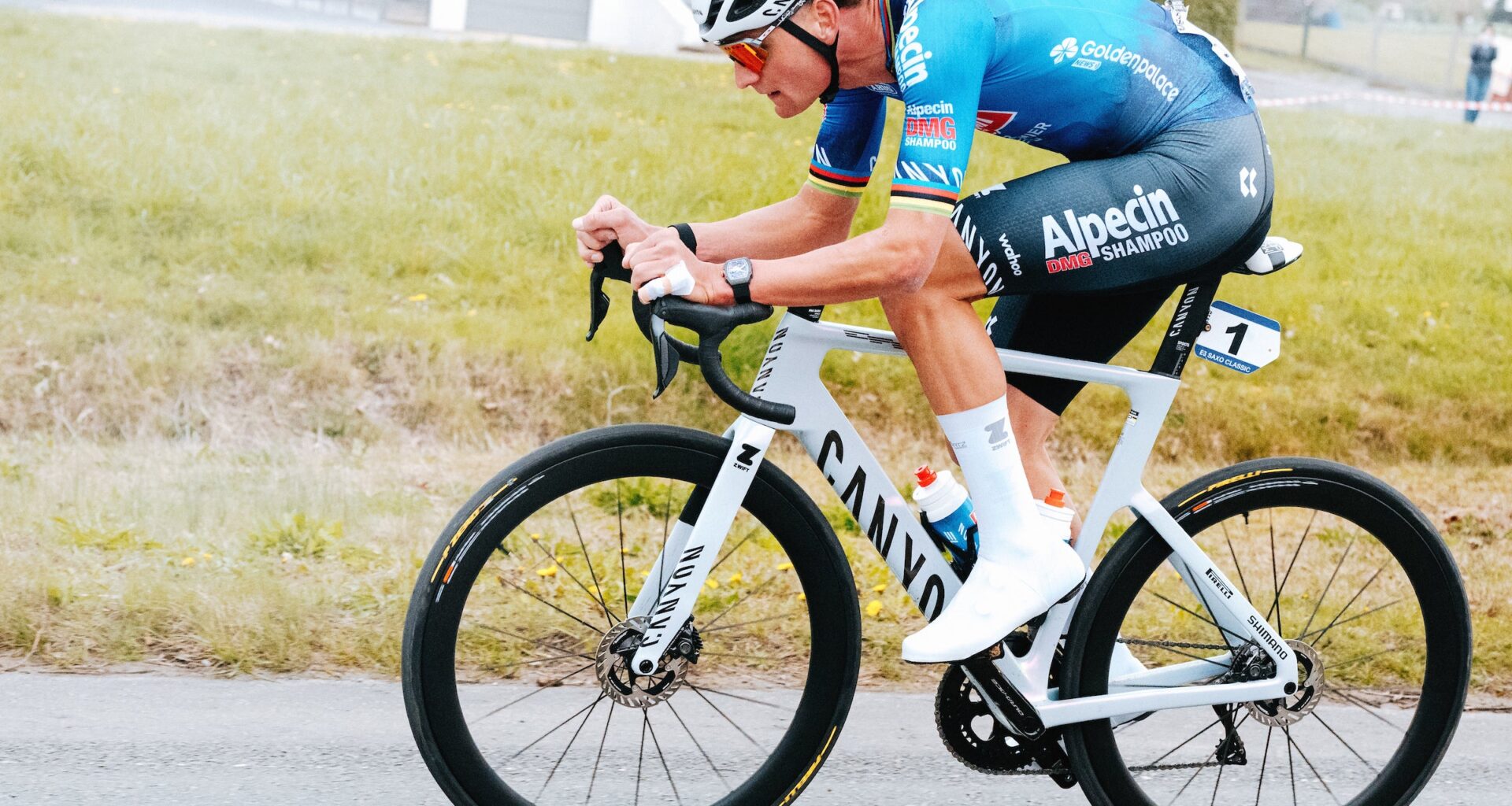 Mathieu van der Poel races on the unreleased Endurace at E3