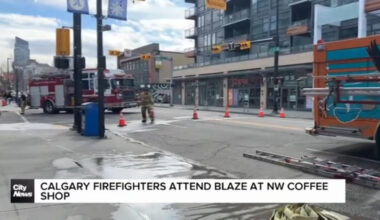 Calgary Firefighters attend blaze at NW Coffee Shop