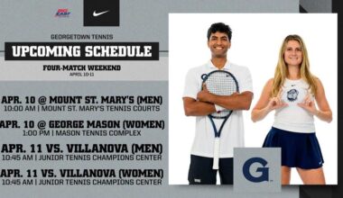 Georgetown Tennis Closes Regular Season with Four-Match Weekend