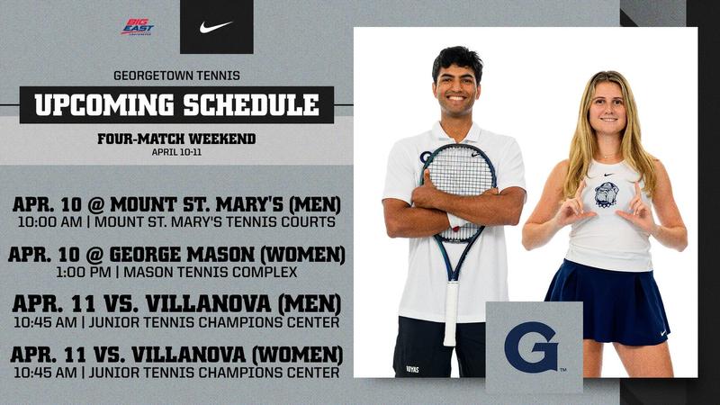 Georgetown Tennis Closes Regular Season with Four-Match Weekend