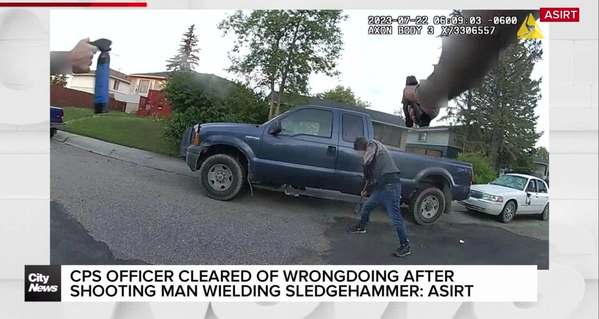 CPS officer cleared of wrongdoing after shooting man wielding sledgehammer: ASIRT
