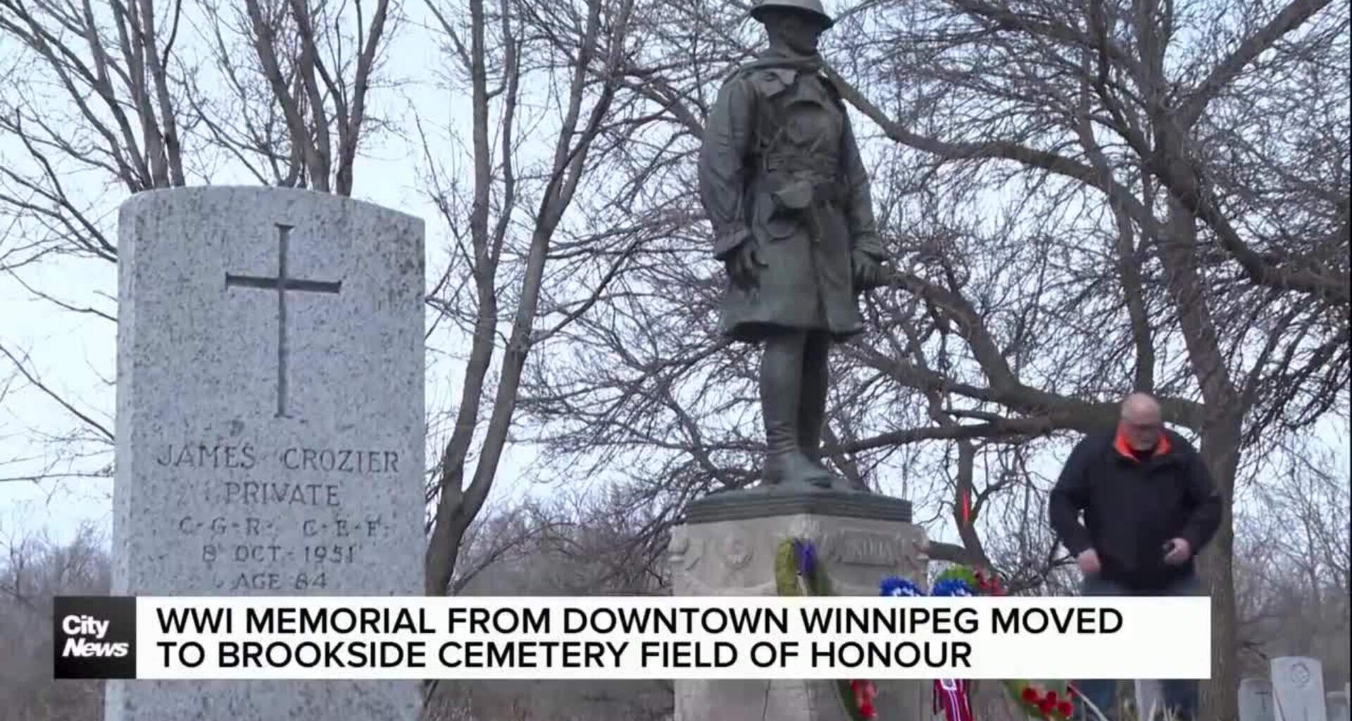 WWI memorial statue relocated in Winnipeg