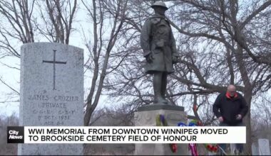 WWI memorial statue relocated in Winnipeg