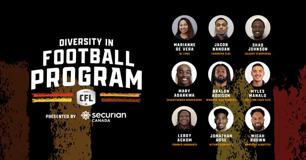 DIVERSITY IN FOOTBALL PROGRAM PRESENTED BY SECURIAN CANADA WELCOMES NINE NEW PARTICIPANTS