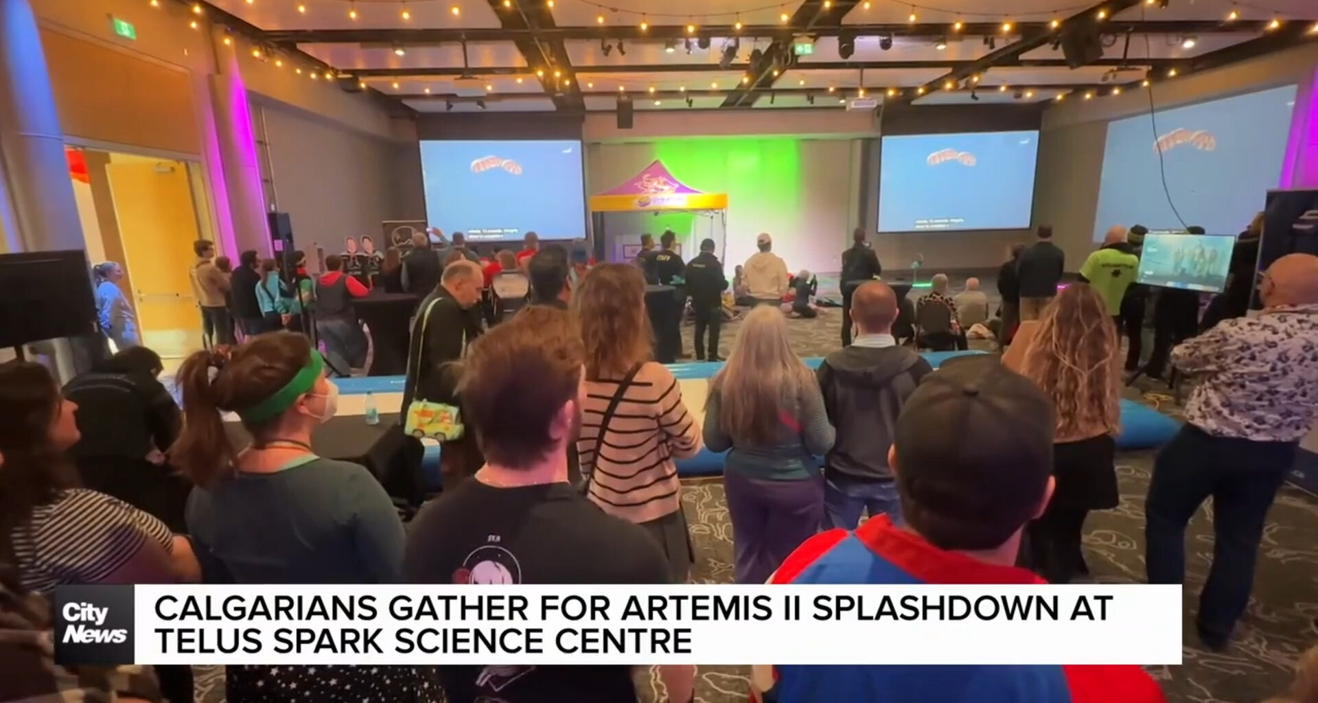 Calgarians gather for Artemis II splashdown at TELUS Spark