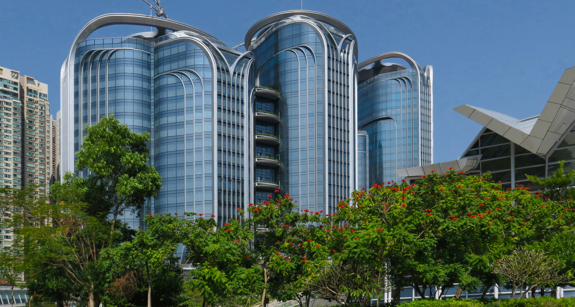 Zaha Hadid Architects’ Gateway Centre in West Kowloon Hong Kong Nears Completion, Captured by Paul Clemence