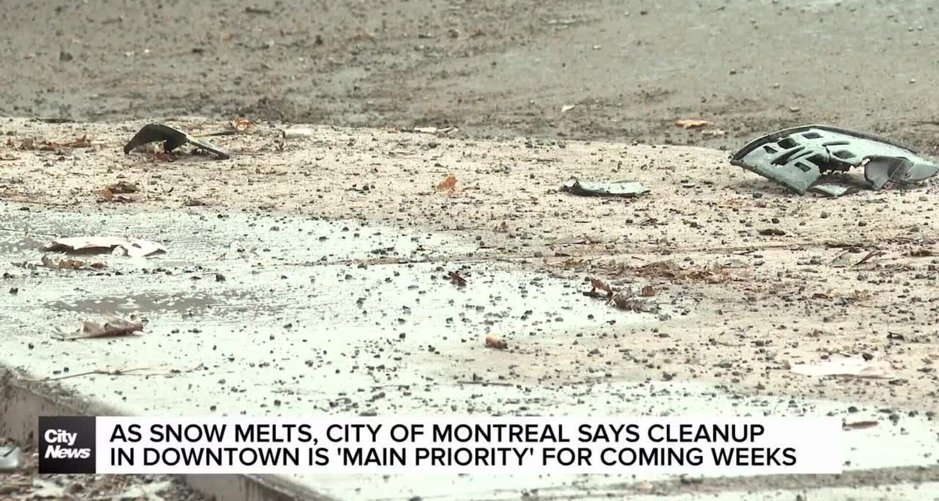 As snow melts, Montreal to prioritize downtown cleanup
