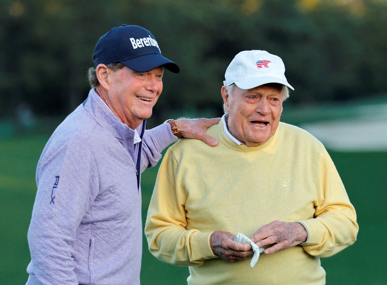 Jack Nicklaus with Tom Watson at the 2026 Masters