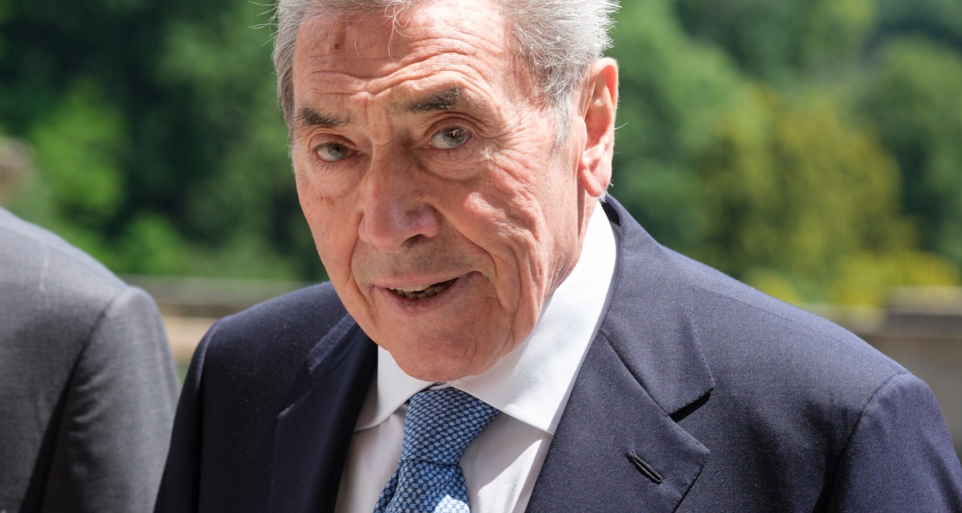Eddy Merckx pictured meeting King Philippe of Belgian king for his 80th Birthday on June 12, 2025 in Laeken, Belgium. (Photo: Thierry Monasse/Getty Images)