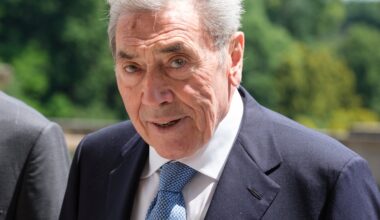 Eddy Merckx pictured meeting King Philippe of Belgian king for his 80th Birthday on June 12, 2025 in Laeken, Belgium. (Photo: Thierry Monasse/Getty Images)